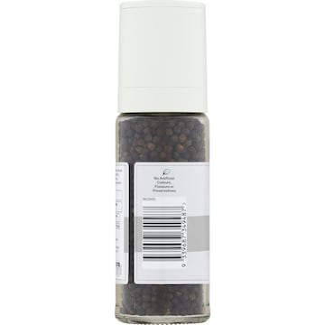 Woolworths Black Peppercorn Refillable Grinder 124g