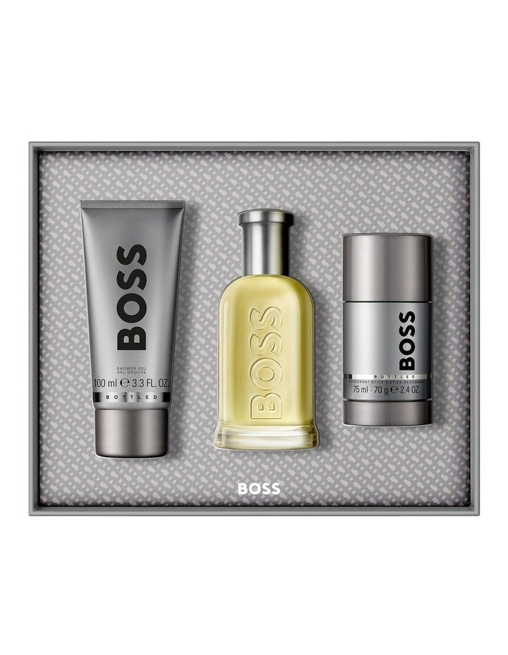Bottled Eau de Toilette, Shower Gel, and Deodorant Stick for Men Trio Gift Set
