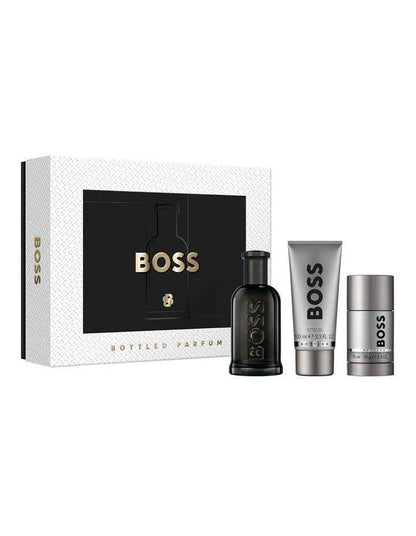 Bottled Parfum, Shower Gel, and Deodorant Stick for Men Trio Gift Set