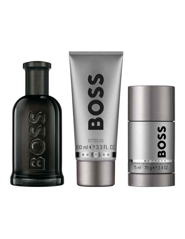 Bottled Parfum, Shower Gel, and Deodorant Stick for Men Trio Gift Set