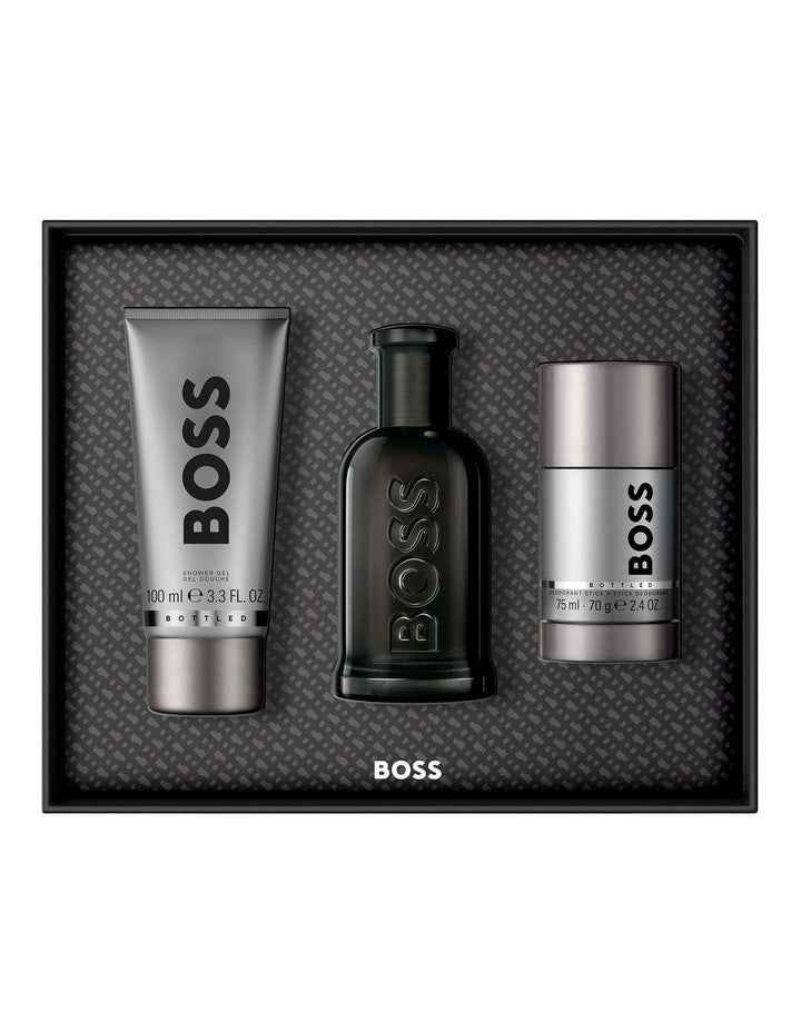 Bottled Parfum, Shower Gel, and Deodorant Stick for Men Trio Gift Set