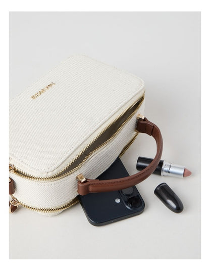 Manchester Crossbody Bag in Natural and Choc