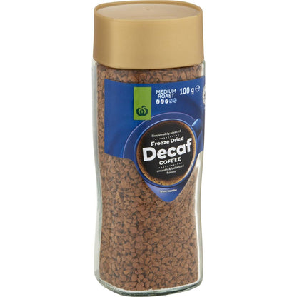 Woolworths Freeze Dried Coffee Decaf 100g