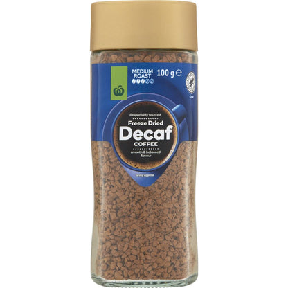 Woolworths Freeze Dried Coffee Decaf 100g