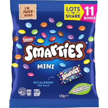Nestle Smarties Milk Choc 127g 11 pack
