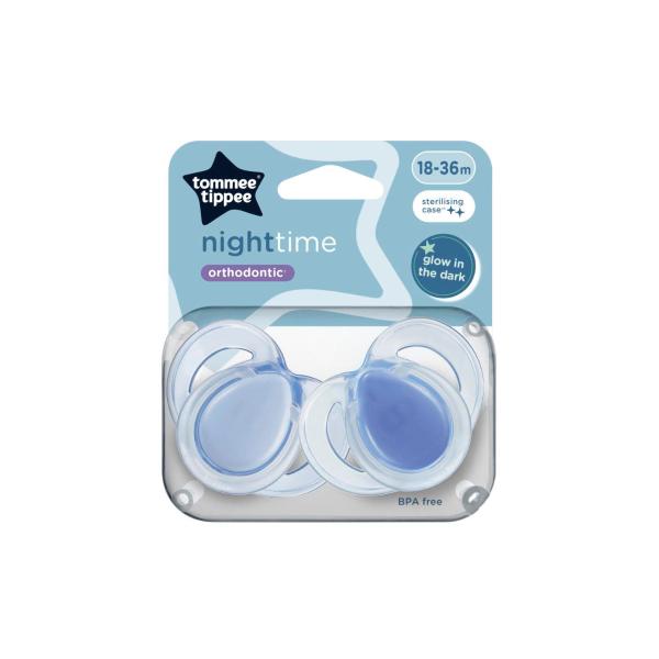 TOMMEE TIPPEE CTN 18-36MTH NIGHT TIME SOOTHER 2 PACK