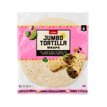 COLES JUMBO TORTILLA WRAPS 6PK