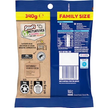 Nestle Smarties Milk Choc Family Size Bag 340g
