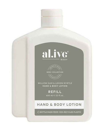 650ml Lotion Refill - Willow Gum & Lemon Myrtle