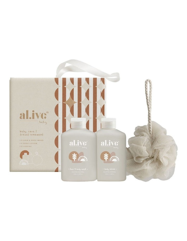 Baby Care Travel Ornament in Calming Oatmeal