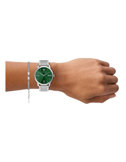 Emporio Armani Silver Watch Ar80087Set