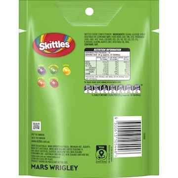 Skittles Sours Chewy Lollies Party Share Bag 190g