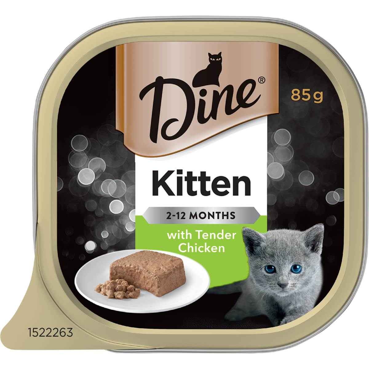 Dine Kitten With Tender Chicken Wet Cat Food Tray 85g