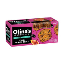 OLINA'S ARTISAN CRACKER BISCUITS:FIG & BLACK OLIVE:.:100 GRAM