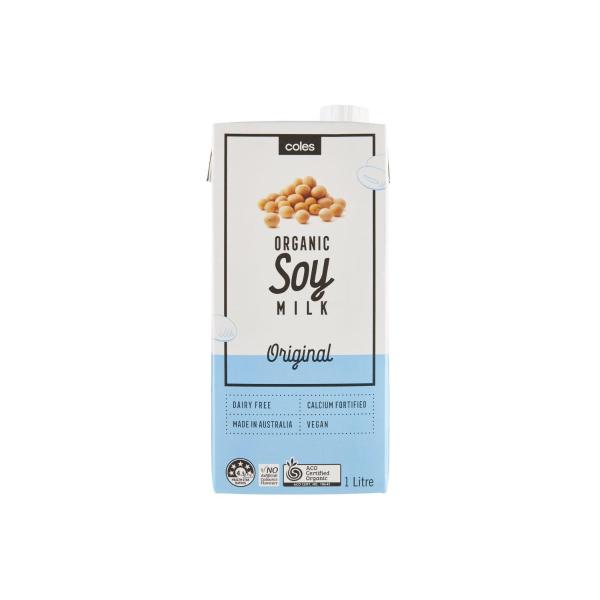 COLES ORGANIC SOY MILK 1 LITRE