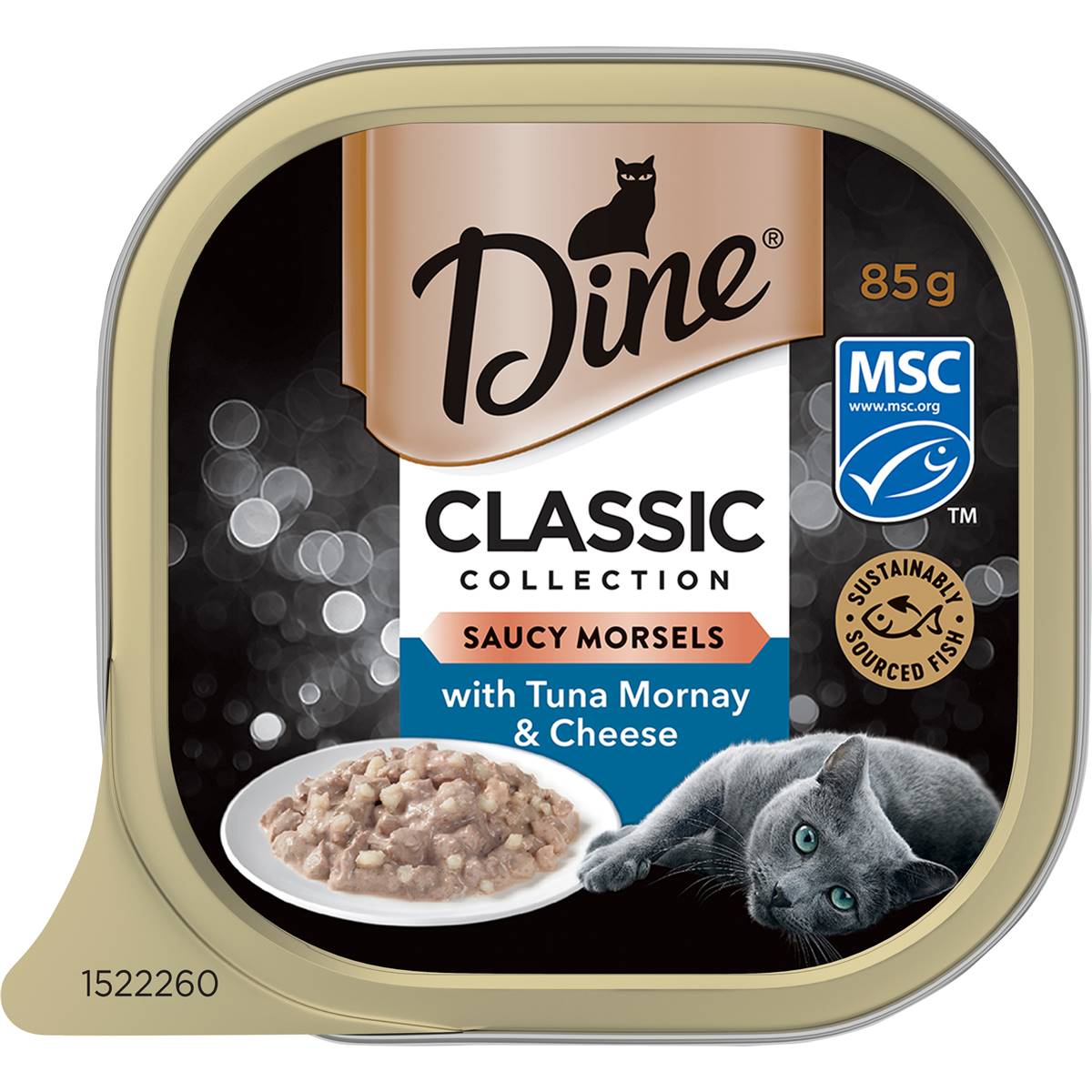 Dine Adult Wet Cat Food Saucy Morsels with Tuna & Cheese 85g