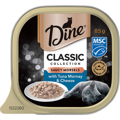 Dine Adult Wet Cat Food Saucy Morsels with Tuna & Cheese 85g