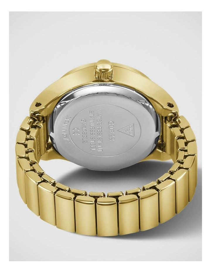 GUESS Ladies Gold-Tone Analogue Ring Watch