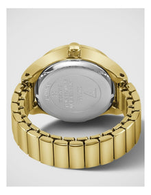 GUESS Ladies Gold-Tone Analogue Ring Watch