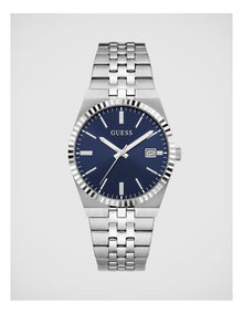 GUESS Mens Silver-Tone Analogue Watch