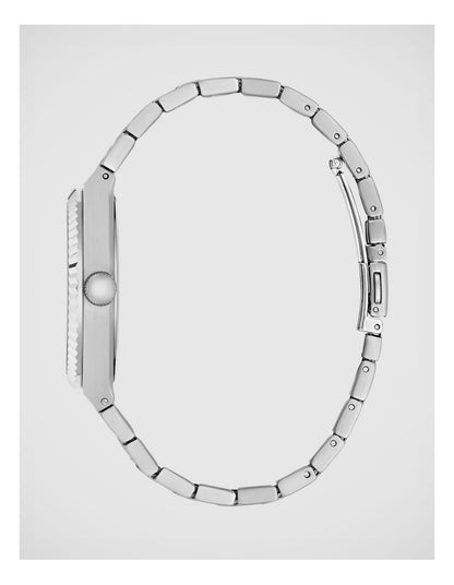 GUESS Mens Silver-Tone Analogue Watch