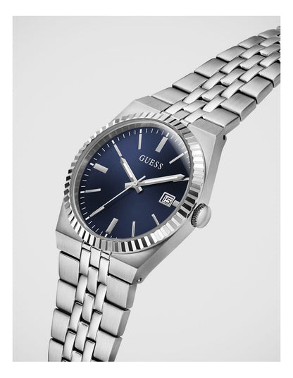 GUESS Mens Silver-Tone Analogue Watch