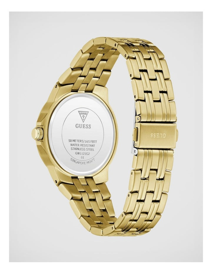 GUESS Mens Gold-Tone Analogue Watch