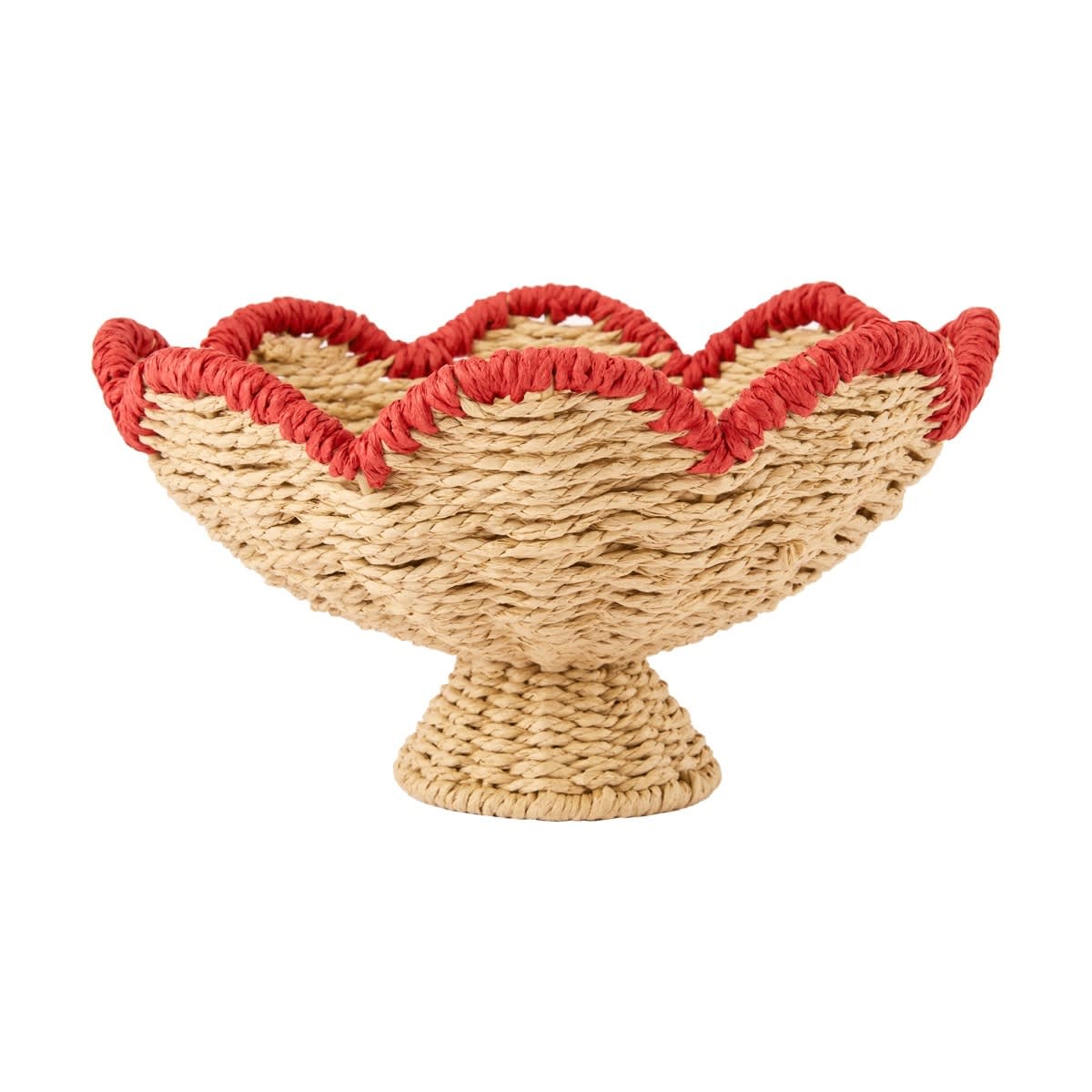 Red Edge Woven Bowl