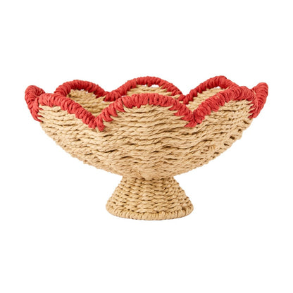 Red Edge Woven Bowl