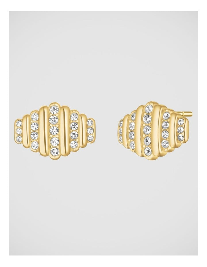 Rosefield Jewellery Stripe Pave Gold Earrings