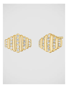 Rosefield Jewellery Stripe Pave Gold Earrings