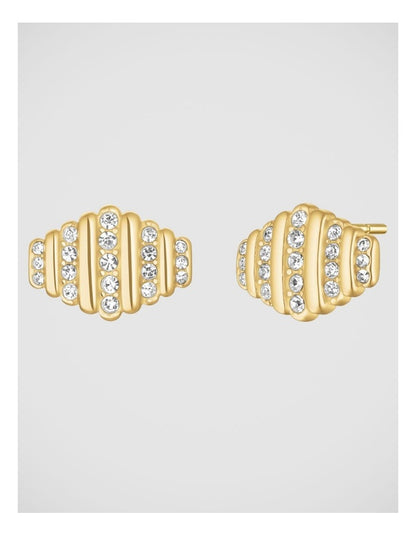 Rosefield Jewellery Stripe Pave Gold Earrings