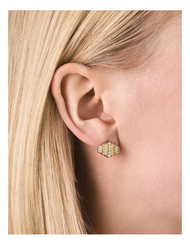 Rosefield Jewellery Stripe Pave Gold Earrings