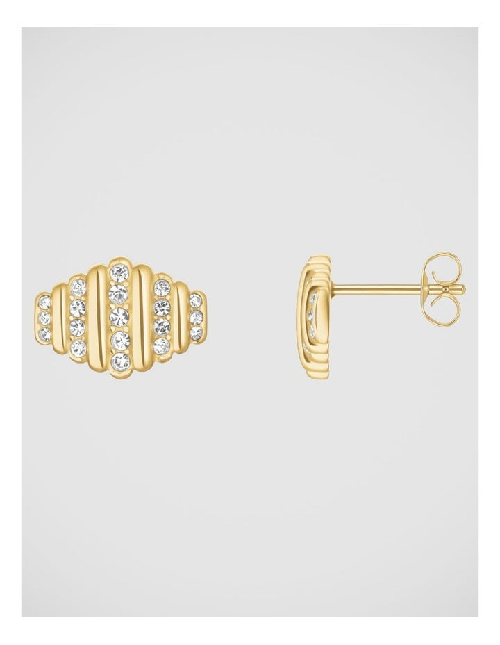 Rosefield Jewellery Stripe Pave Gold Earrings