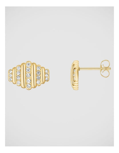Rosefield Jewellery Stripe Pave Gold Earrings