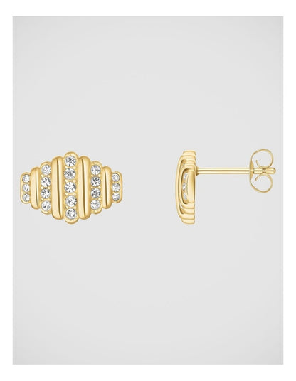 Rosefield Jewellery Stripe Pave Gold Earrings