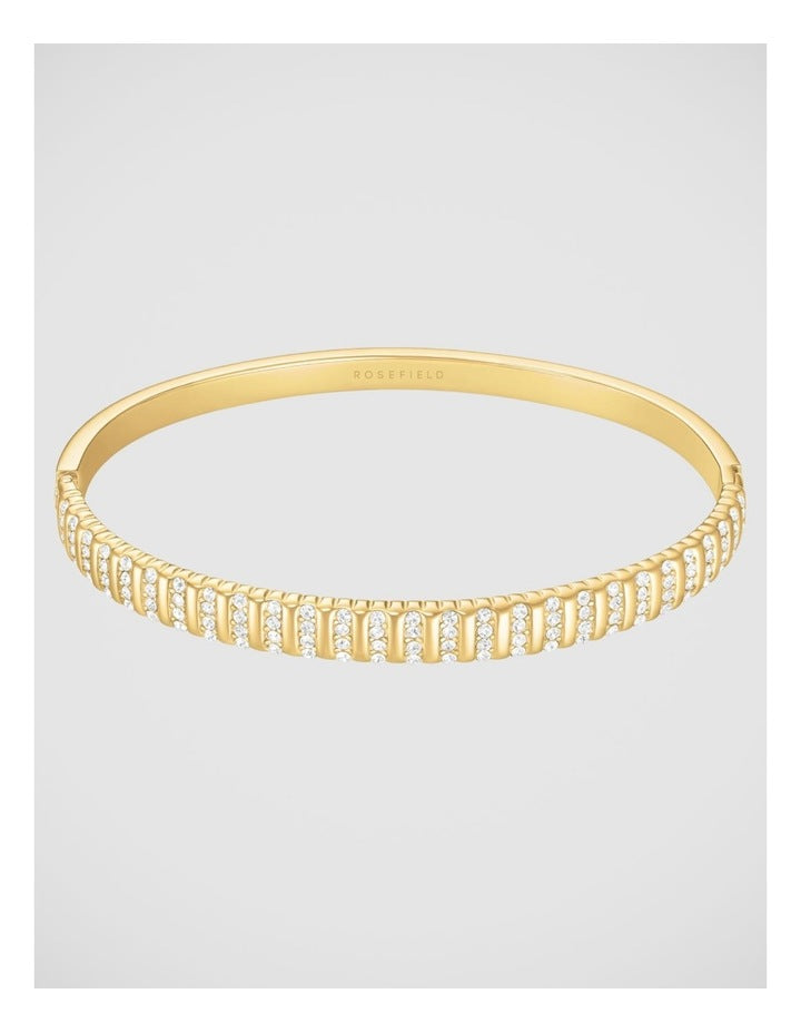 Rosefield Jewellery Stripe Pave Gold Bangle