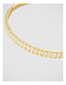 Rosefield Jewellery Stripe Pave Gold Bangle