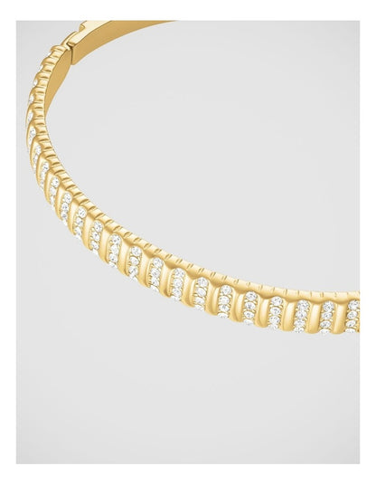 Rosefield Jewellery Stripe Pave Gold Bangle