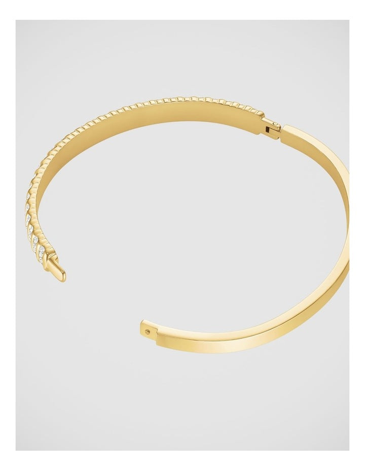 Rosefield Jewellery Stripe Pave Gold Bangle