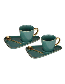 Asteria Teal Espresso Cup & Saucer - 2 pack