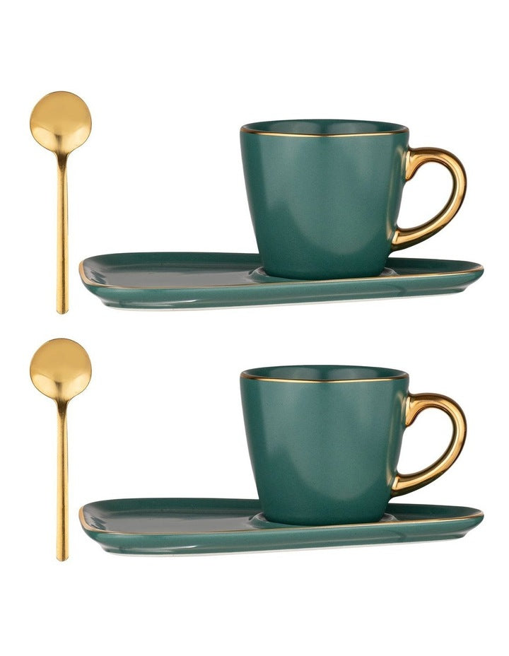 Asteria Teal Espresso Cup & Saucer - 2 pack