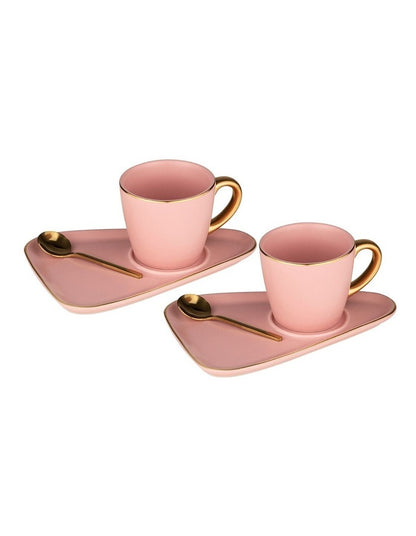 Asteria Pink Espresso Cup & Saucer - 2 pack
