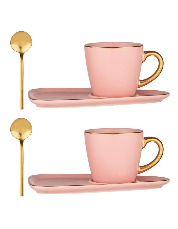 Asteria Pink Espresso Cup & Saucer - 2 pack