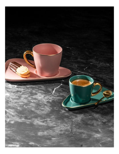Asteria Pink Espresso Cup & Saucer - 2 pack