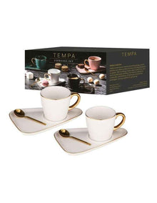 Asteria White Espresso Cup & Saucer - 2 pack