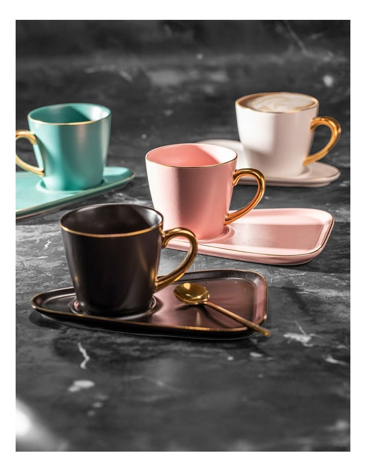 Asteria Black Espresso Cup & Saucer - 2 pack