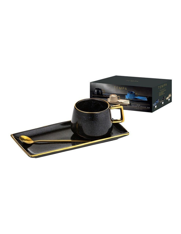 Rae Charcoal Mug Plate & Spoon Set