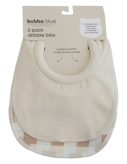BUBBA SUNDAE 2PK DRIBBLE BIBS - CHESTNUT