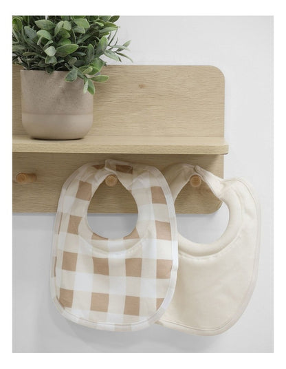 BUBBA SUNDAE 2PK DRIBBLE BIBS - CHESTNUT